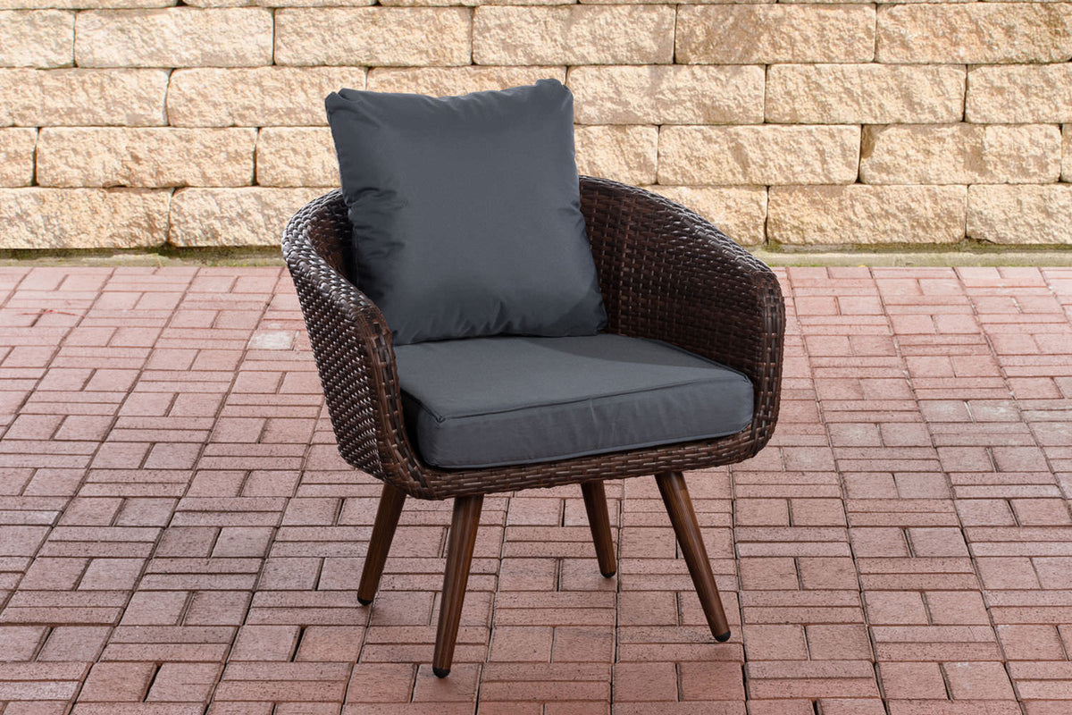 Fauteuil Ameland plat ijzergrijs 45 cm (Donkerbruin)