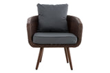 Fauteuil Ameland plat ijzergrijs 45 cm (Donkerbruin) (2)