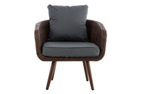 Fauteuil Ameland plat ijzergrijs 45 cm (Donkerbruin) (2)
