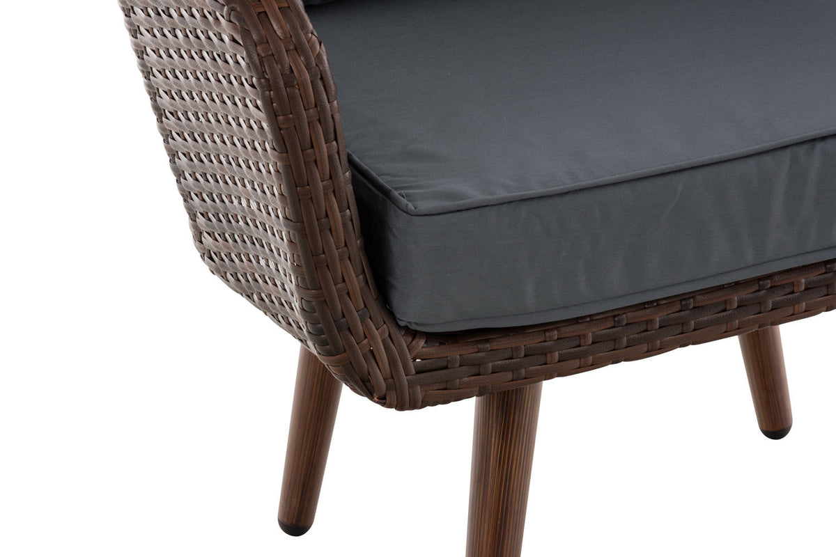 Fauteuil Ameland plat ijzergrijs 45 cm (Donkerbruin) (5)