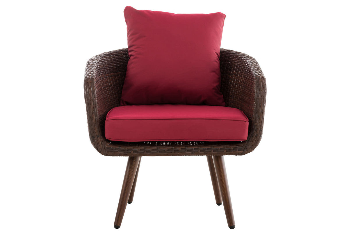 Fauteuil Ameland plat robijnrood 45 cm (donkerbruin) (2)