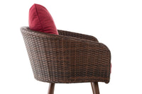 Fauteuil Ameland plat robijnrood 45 cm (donkerbruin) (3)