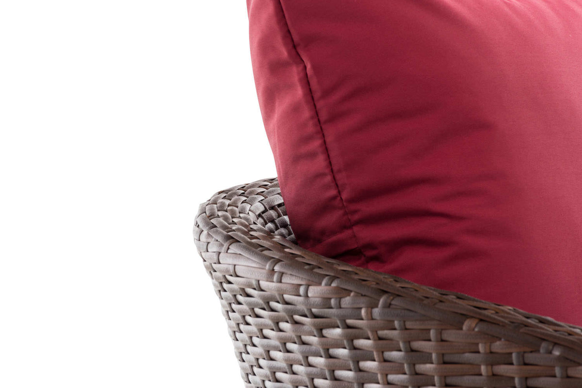 Fauteuil Ameland plat robijnrood 45 cm (donkerbruin) (4)