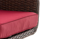 Fauteuil Ameland plat robijnrood 45 cm (donkerbruin) (6)