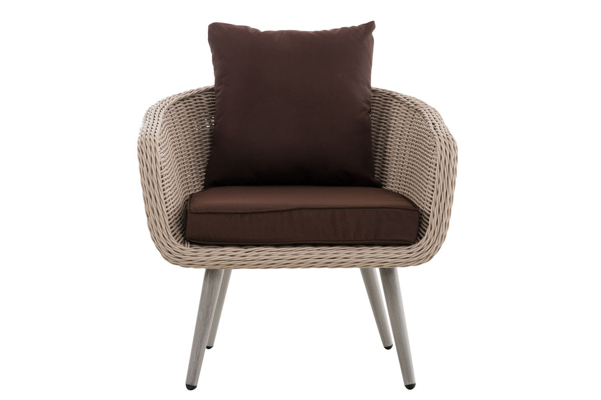 Fauteuil Ameland rond terrabruin 40 cm (lichtgrijs) (2)