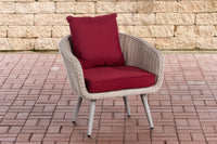 Fauteuil Ameland rond robijnrood 40 cm (lichtgrijs)