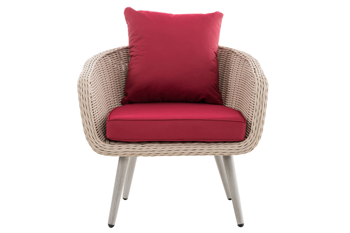 Fauteuil Ameland rond robijnrood 40 cm (lichtgrijs) (2)