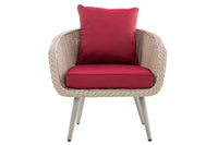 Fauteuil Ameland rond robijnrood 40 cm (lichtgrijs) (2)