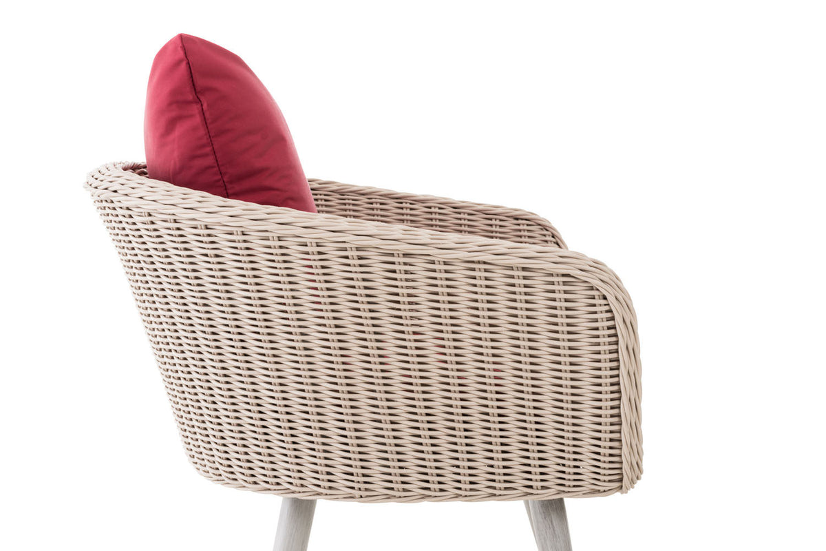 Fauteuil Ameland rond robijnrood 40 cm (lichtgrijs) (3)