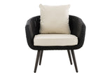 Fauteuil Ameland rond crèmewit 40 cm (donkergrijs) (2)