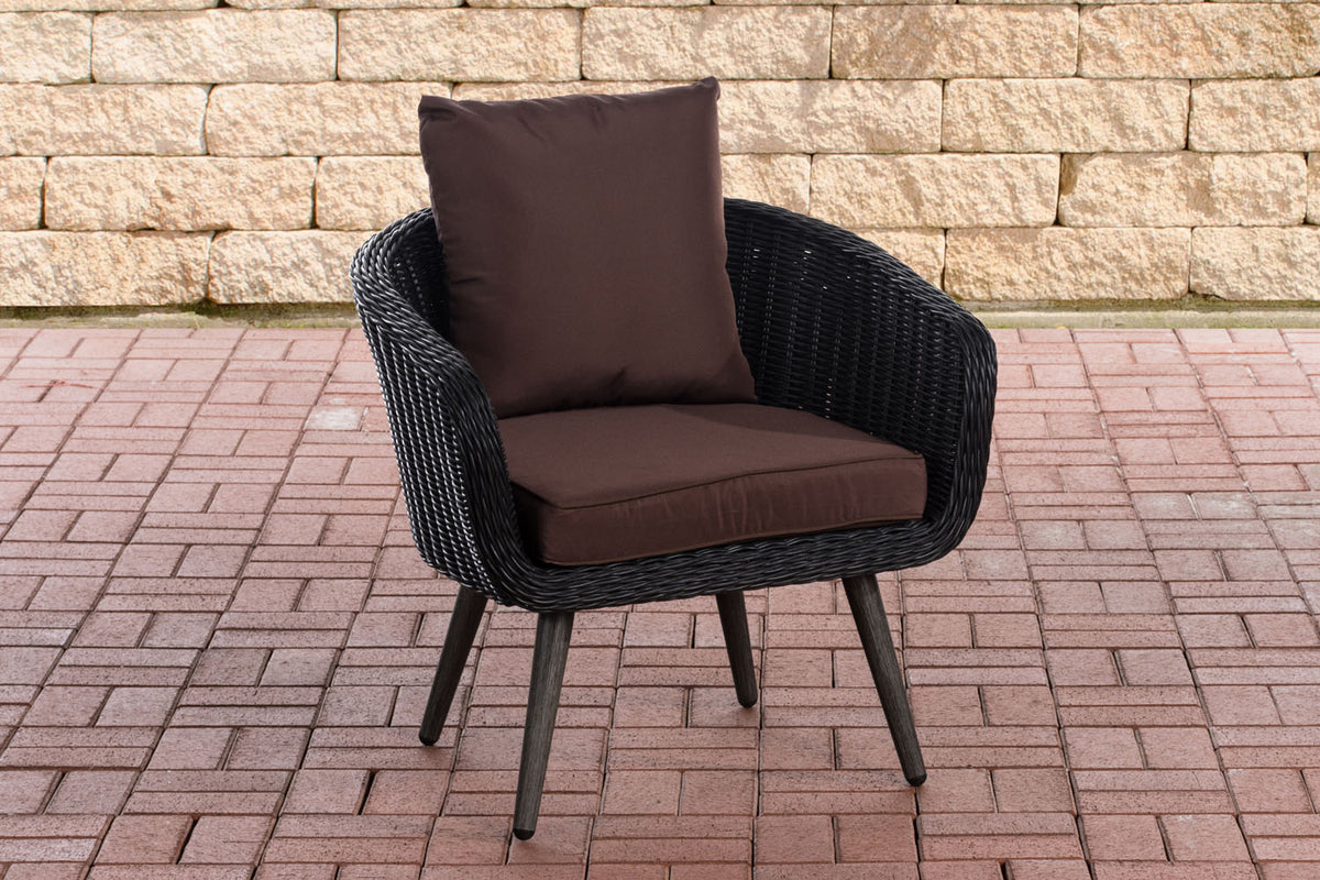 Fauteuil Ameland rond terrabruin 40 cm (donkergrijs)