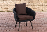 Fauteuil Ameland rond terrabruin 40 cm (donkergrijs)