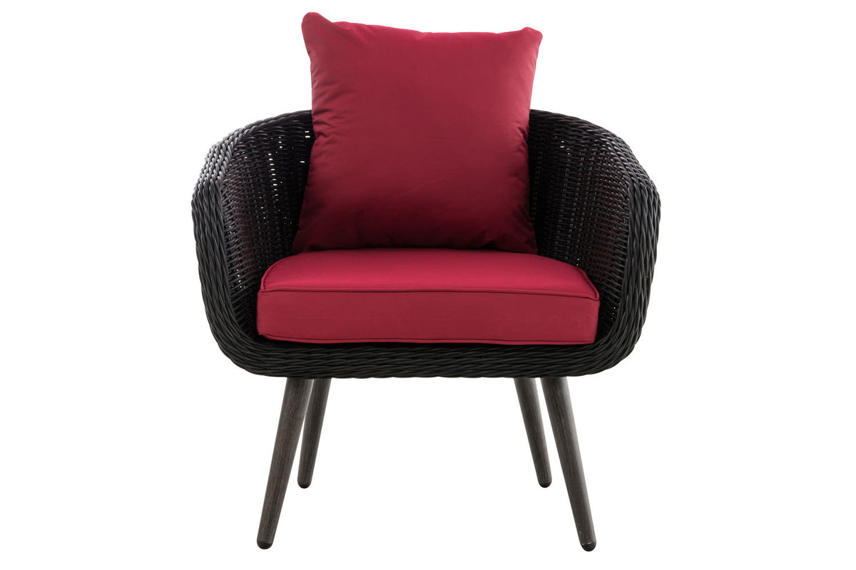 Fauteuil Ameland rond robijnrood 40 cm (donkergrijs) (2)