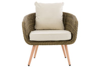 Fauteuil Ameland rond crèmewit 40 cm (lichtbruin) (2)