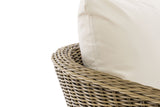 Fauteuil Ameland rond crèmewit 40 cm (lichtbruin) (4)