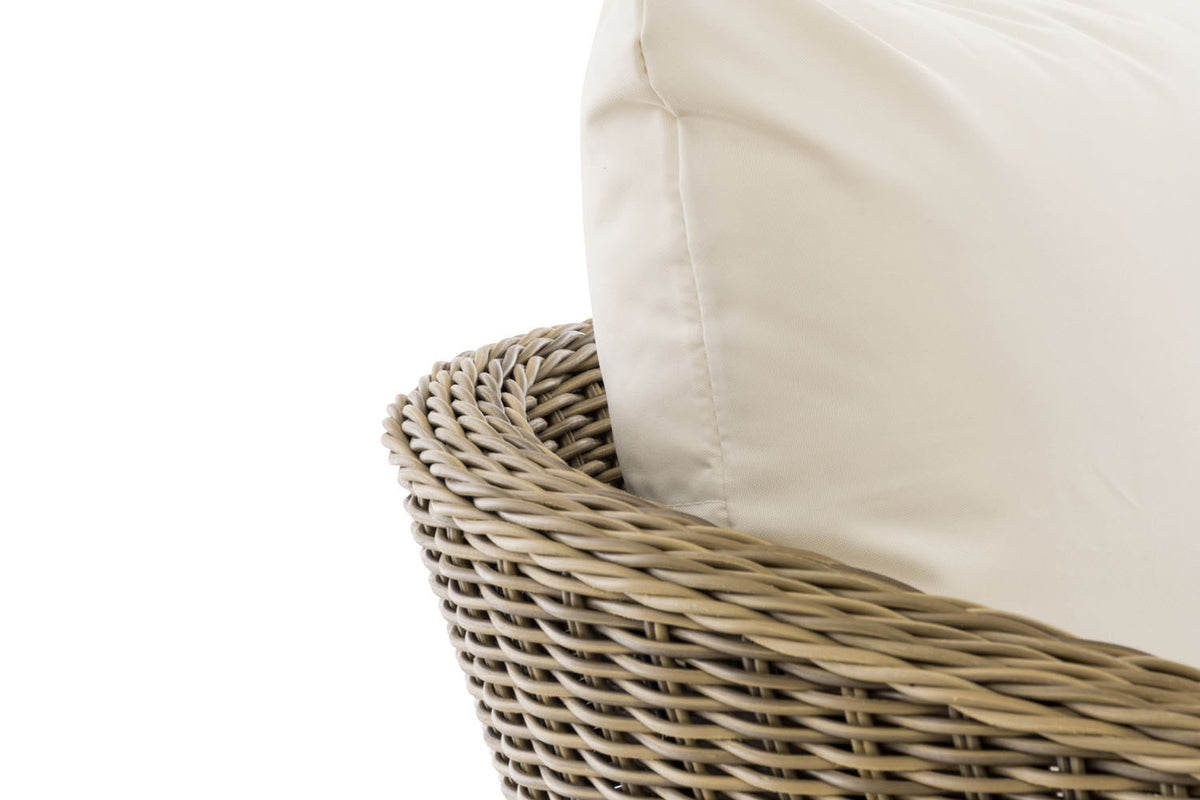 Fauteuil Ameland rond crèmewit 40 cm (lichtbruin) (4)