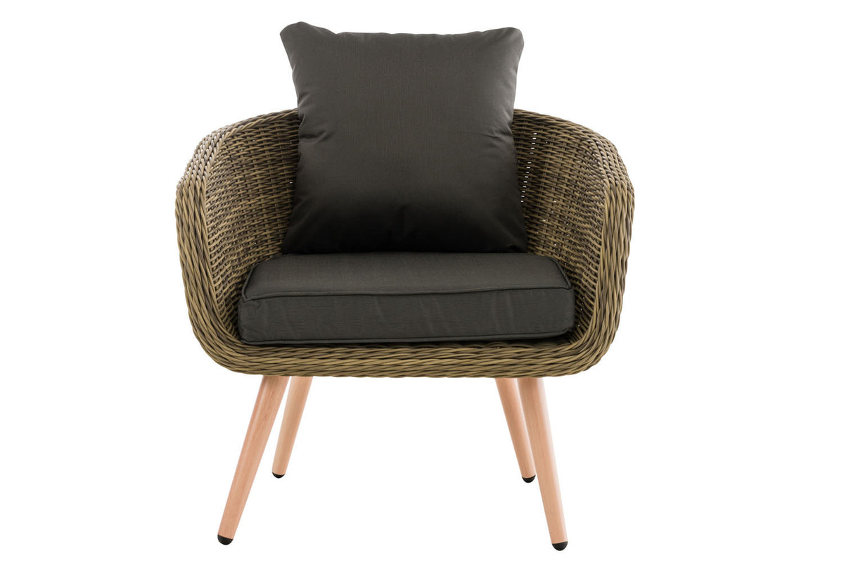 Fauteuil Ameland rond antraciet 40 cm (lichtbruin) (2)