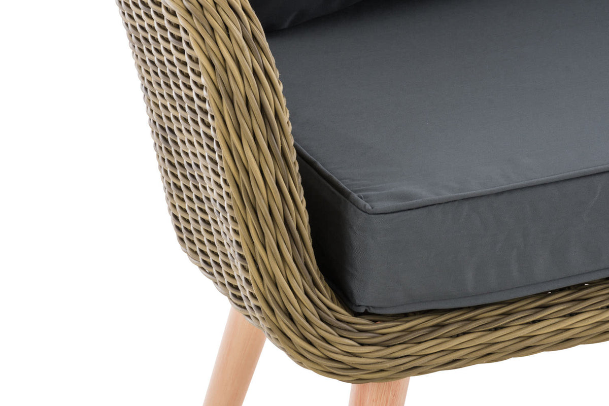 Fauteuil Ameland rond ijzergrijs 40 cm (lichtbruin) (5)