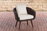 Fauteuil Ameland rond crèmewit 40 cm (donkerbruin)