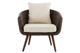 Fauteuil Ameland rond crèmewit 40 cm (donkerbruin) (2)