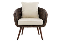 Fauteuil Ameland rond crèmewit 40 cm (donkerbruin) (2)