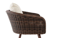 Fauteuil Ameland rond crèmewit 40 cm (donkerbruin) (3)