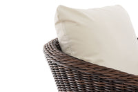 Fauteuil Ameland rond crèmewit 40 cm (donkerbruin) (4)