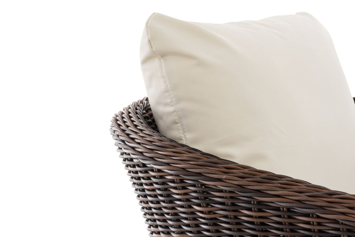 Fauteuil Ameland rond crèmewit 40 cm (donkerbruin) (4)