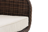 Fauteuil Ameland rond crèmewit 40 cm (donkerbruin) (6)
