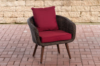 Fauteuil Ameland rond robijnrood 40 cm (donkerbruin)