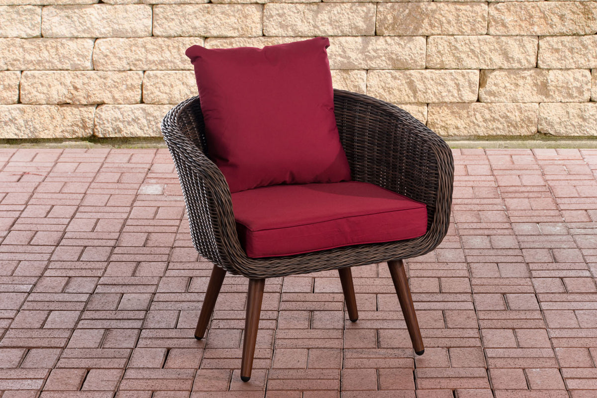 Fauteuil Ameland rond robijnrood 40 cm (donkerbruin)