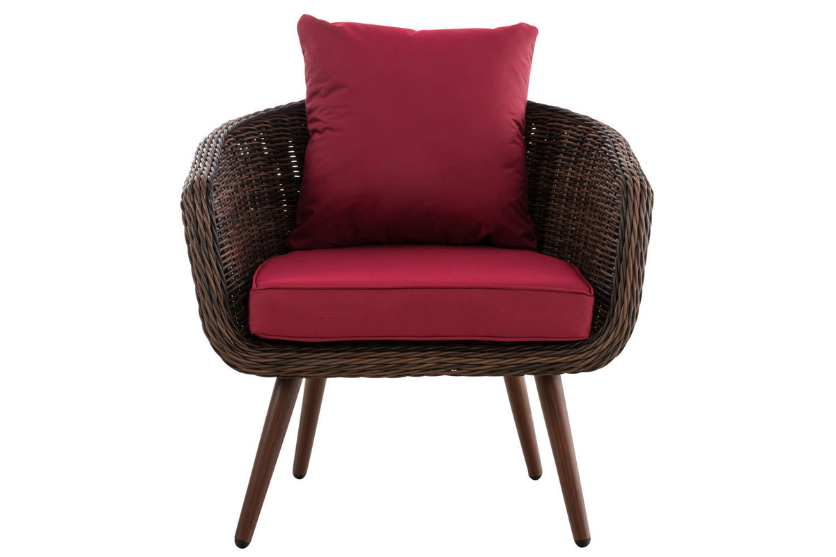 Fauteuil Ameland rond robijnrood 40 cm (donkerbruin) (2)