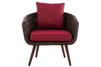 Fauteuil Ameland rond robijnrood 40 cm (donkerbruin) (2)