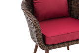 Fauteuil Ameland rond robijnrood 40 cm (donkerbruin) (5)
