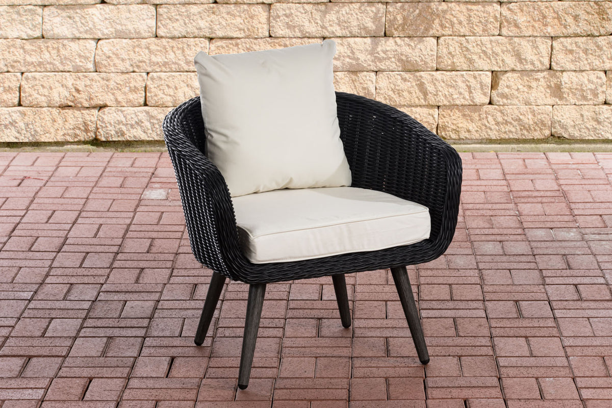 Fauteuil Ameland rond crèmewit 45 cm (donkergrijs)