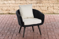 Fauteuil Ameland rond crèmewit 45 cm (donkergrijs)