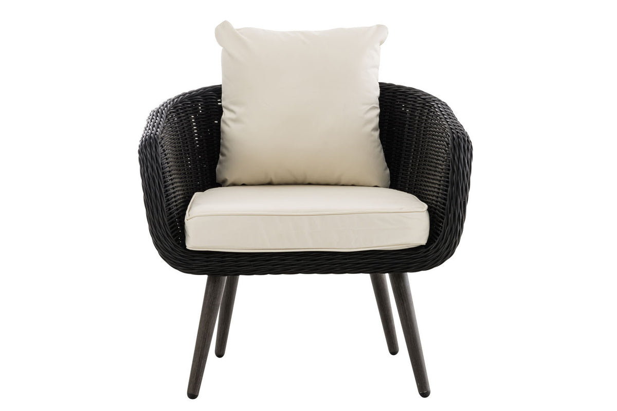 Fauteuil Ameland rond crèmewit 45 cm (donkergrijs) (2)