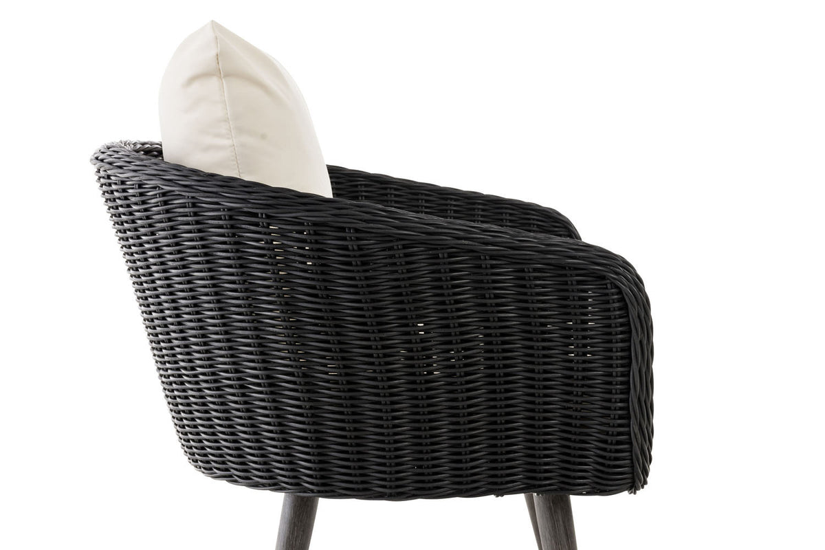 Fauteuil Ameland rond crèmewit 45 cm (donkergrijs) (3)