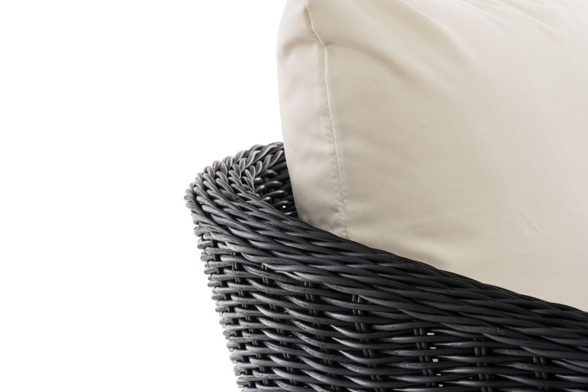 Fauteuil Ameland rond crèmewit 45 cm (donkergrijs) (4)