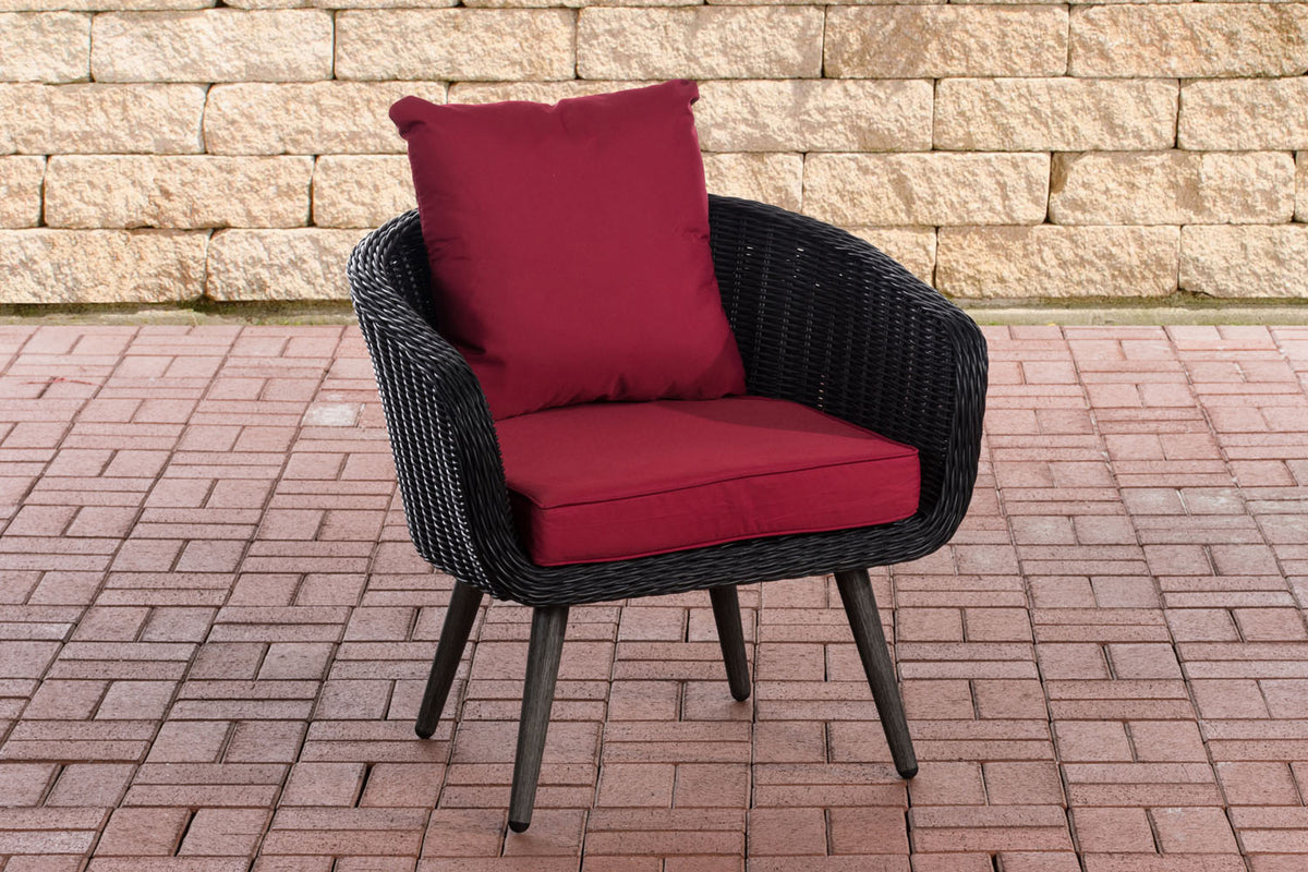 Fauteuil Ameland rond robijnrood 45 cm (donkergrijs)