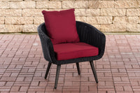 Fauteuil Ameland rond robijnrood 45 cm (donkergrijs)