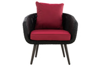 Fauteuil Ameland rond robijnrood 45 cm (donkergrijs) (2)