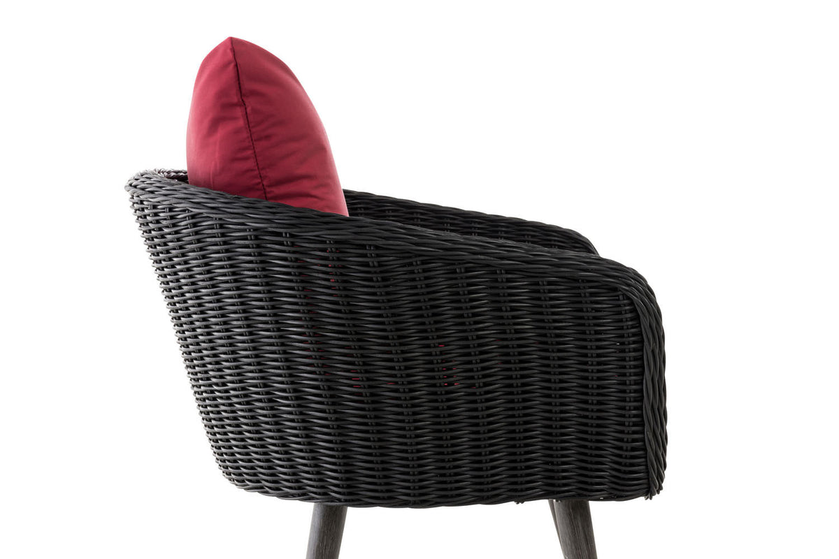 Fauteuil Ameland rond robijnrood 45 cm (donkergrijs) (3)