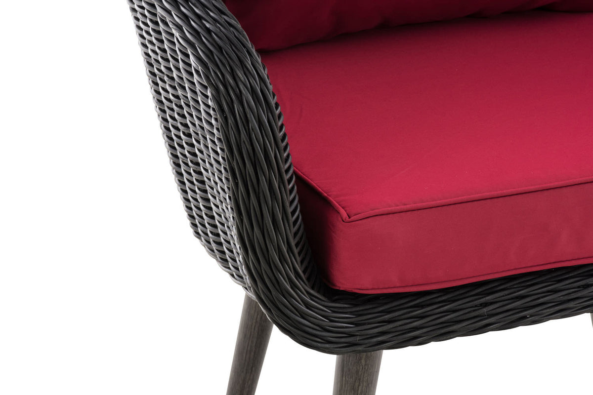 Fauteuil Ameland rond robijnrood 45 cm (donkergrijs) (5)