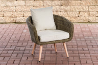 Fauteuil Ameland rond crèmewit 45 cm (lichtbruin)