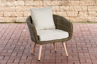 Fauteuil Ameland rond crèmewit 45 cm (lichtbruin)