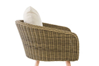 Fauteuil Ameland rond crèmewit 45 cm (lichtbruin) (3)