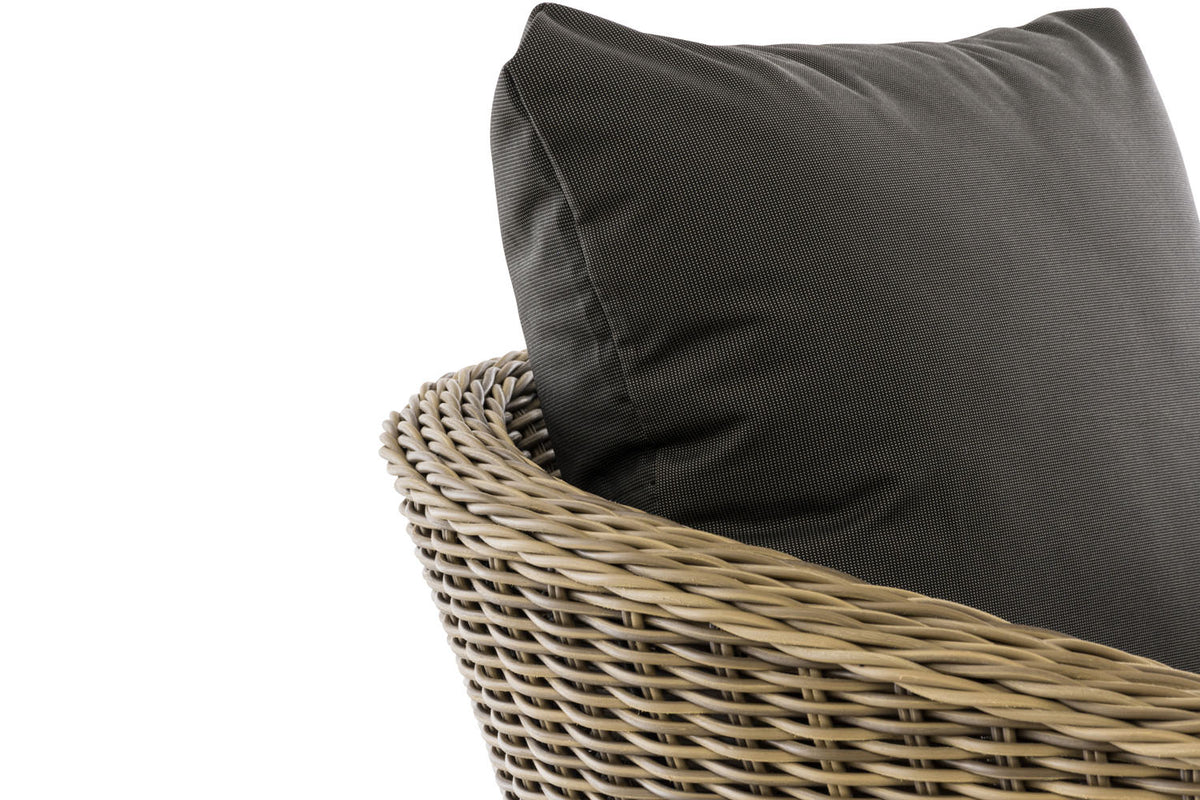 Fauteuil Ameland rond antraciet 45 cm (lichtbruin) (4)