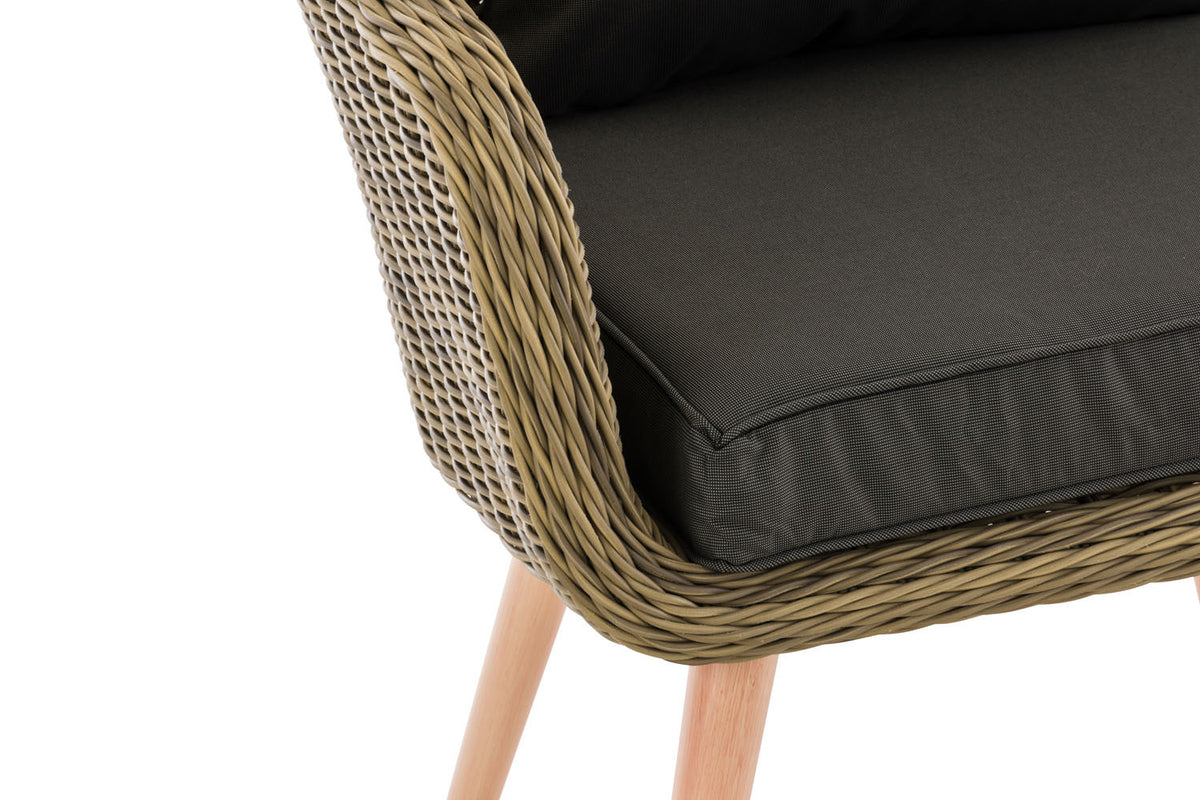 Fauteuil Ameland rond antraciet 45 cm (lichtbruin) (5)