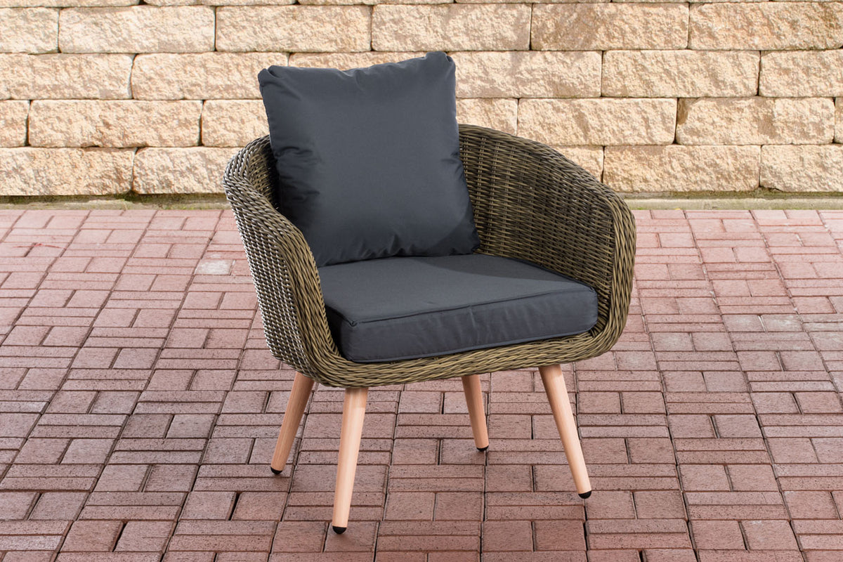 Fauteuil Ameland rond ijzergrijs 45 cm (lichtbruin)